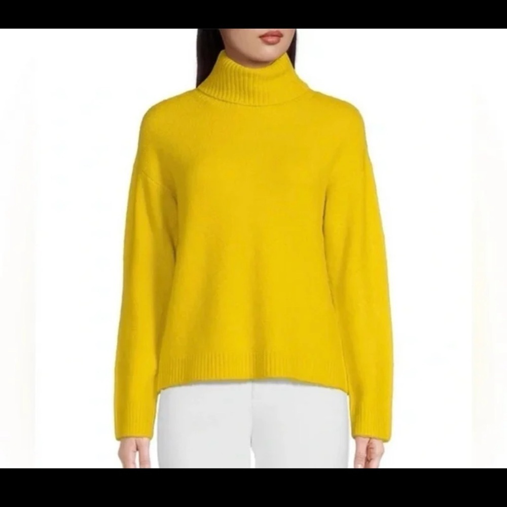 A Loves A Lime/Yellow Turtleneck Ribbed Cuff Sweater 
size Large